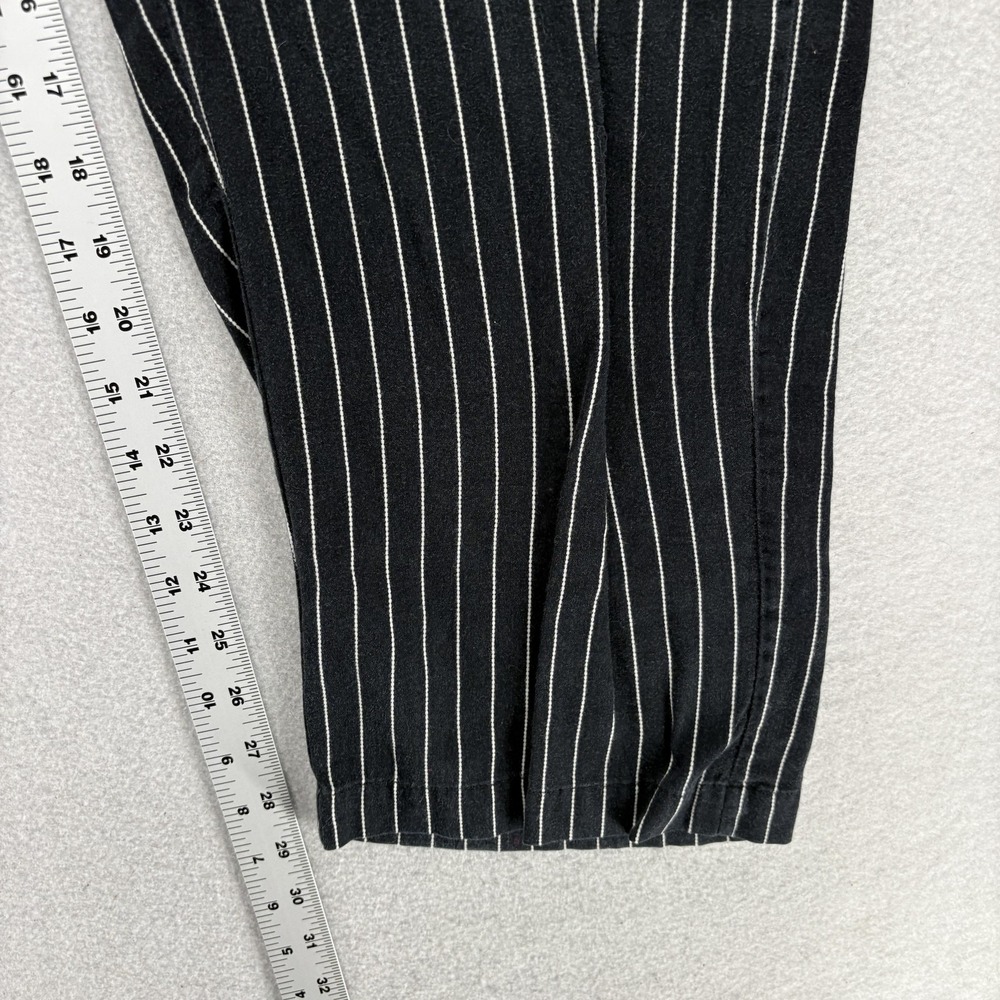 Lauren Essentials Pajama Pants Womens M Black Striped Cotton Light Purple Label - Picture 7 of 12